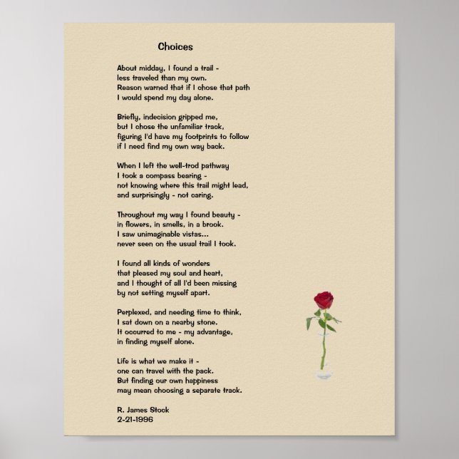 Poster de poema: Escolhas (separando-nos) (Frente)