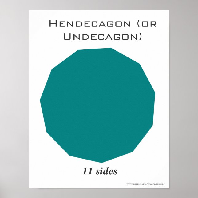 Poster de polígono Hendecágono ou Undecágono (Frente)