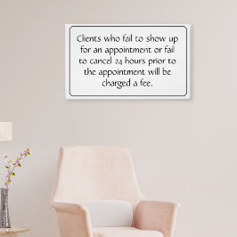 Poster de política de cancelamento para salão ou s