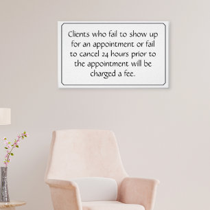 Poster de política de cancelamento para salão ou s