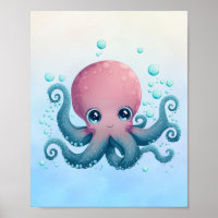 Poster de polvo branco, rosa e azul, para bebês