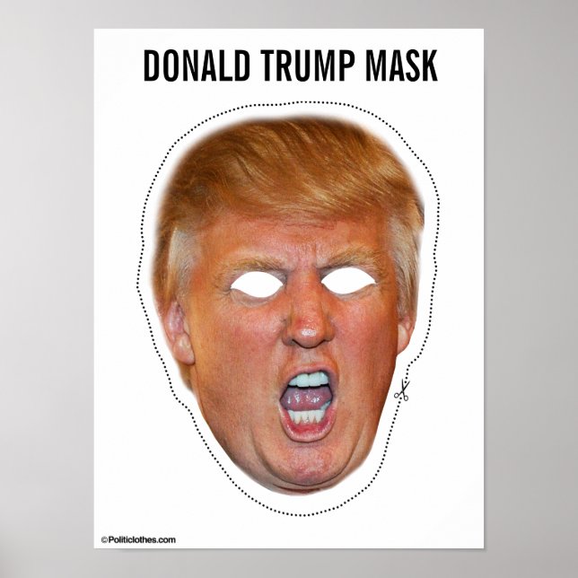 Poster de Ponta de Máscara Donald Trump (Frente)