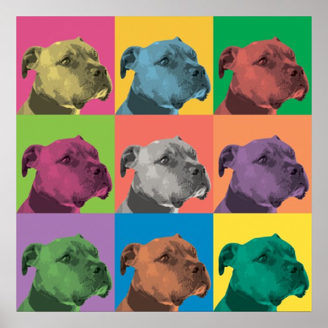 Poster de Pop de Arte Pit Bull (Frente)