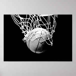 Poster de pop de Bola de Basquete e Rede