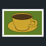 poster de Pop para a Copa do Café de 1970<br><div class="desc">Colheita de ouro e verde-abacate, essas são as cores que definiram os anos setenta. Segure esta poster no seu moderno pad do século médio e depois sente-se e desfrute de uma xícara de café encantado. NOTA: este poster foi criado como 36x24. Para obter esse tamanho, aperte o botão Personalizar Ti...</div>