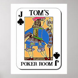 Poster de pôquer - Personalizável - Jack of Clubs