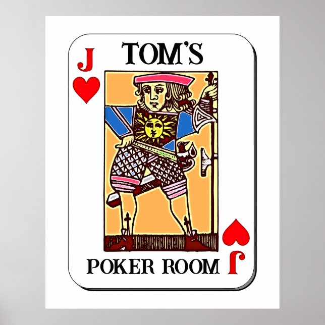 Poster de pôquer - Personalizável - Jack of Hearts (Frente)