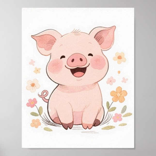 Poster de porcos sorridentes (Frente)