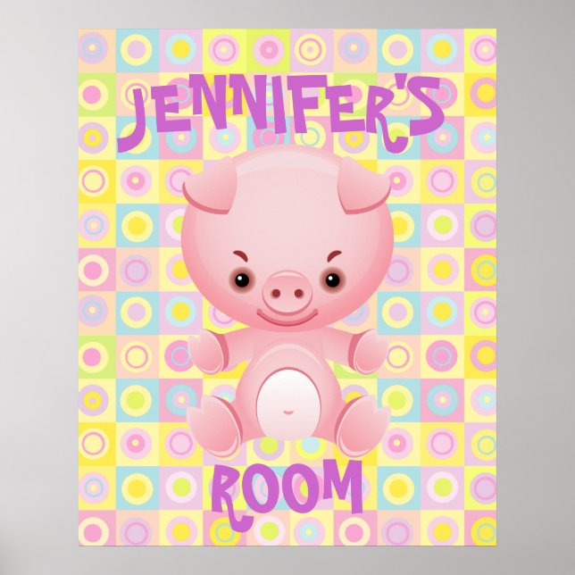 Poster de porquinhos rosados bonitos (Frente)