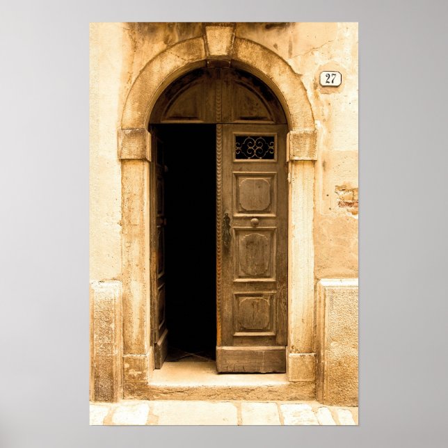 Poster de porta antiga em prédio antigo, Croácia (Frente)