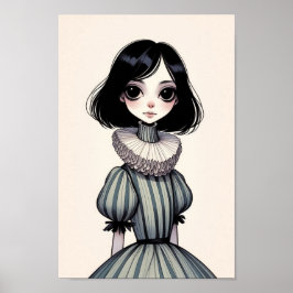 Poster de portrait de jeune fille