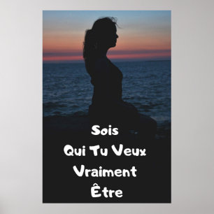 Poster De "Positivo-Poster da citação Sois Toi" Affiche