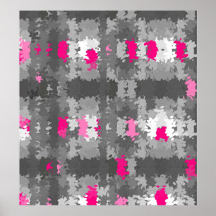Poster de Potilista Rosa e Cinza