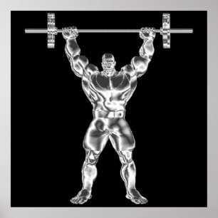 Poster de Powerlifter do cromo dos homens