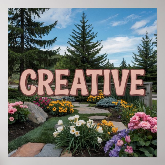 Poster de Praça de Confirmação Creativa Rosa (Frente)