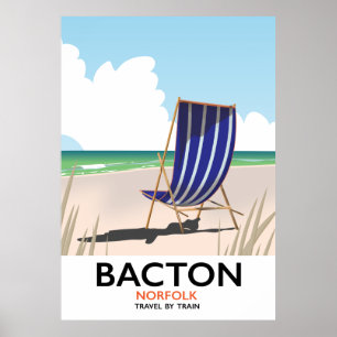 poster de praia Bacton Norfolk