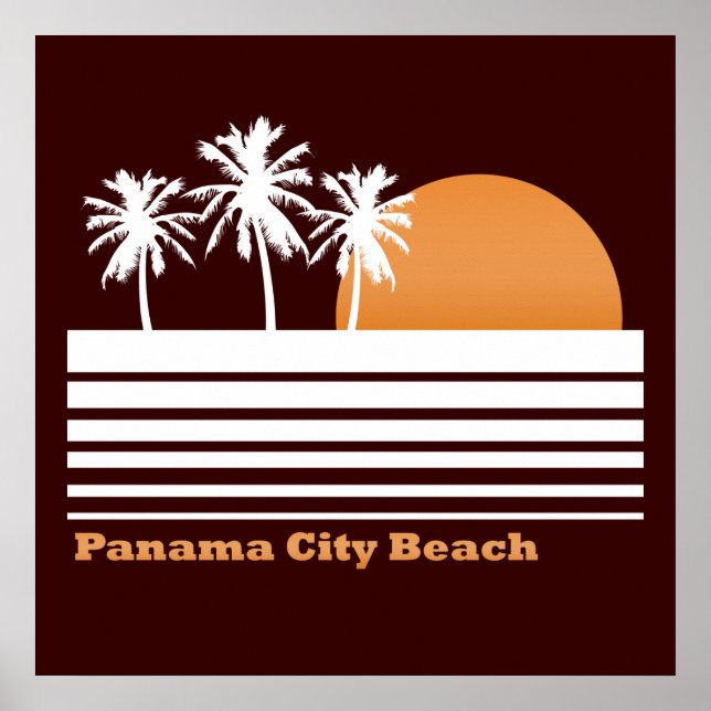 Poster de Praia da Cidade do Panamá Retroativo (Frente)