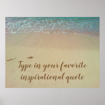 Poster de praia de citação inspiradora personaliza