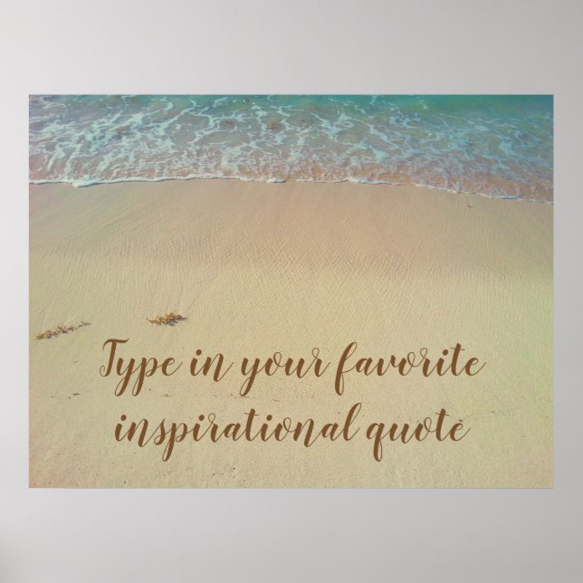 Poster de praia de citação inspiradora personaliza (Frente)