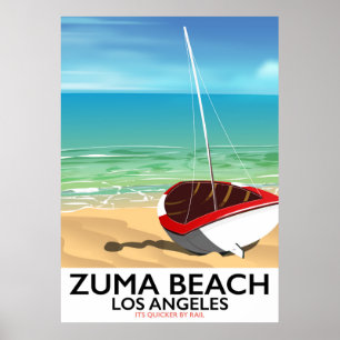 poster de praia de Zuma Beach LA