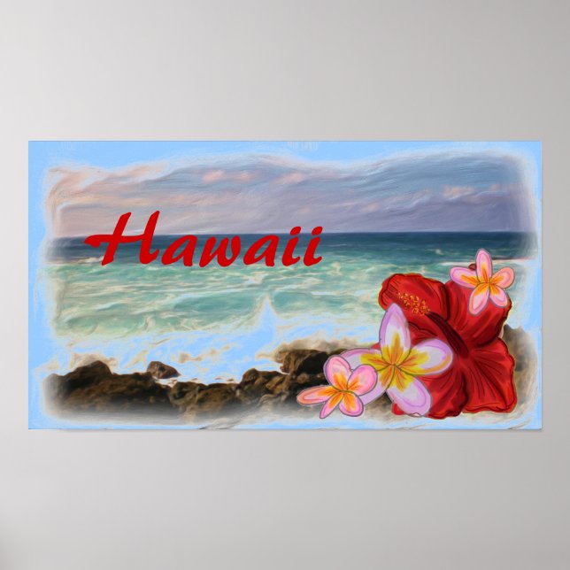 Poster de praia do Havaí (Frente)