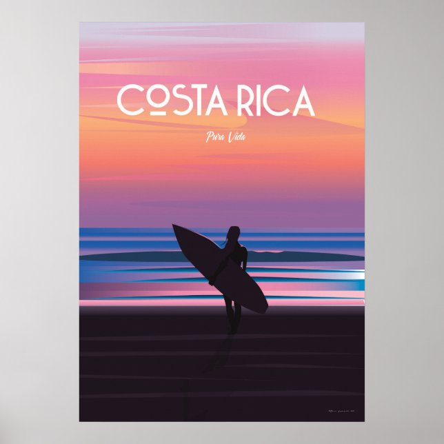 Poster de praia surf da Costa Rica (Frente)