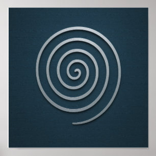 Poster de prata de Marinho espiral