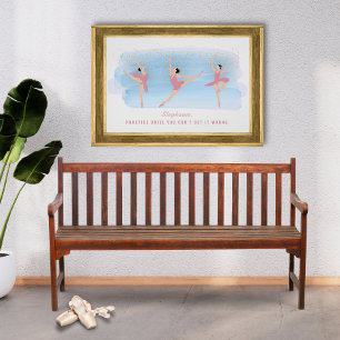 Poster de Prática de Balé Personalizada Colorida