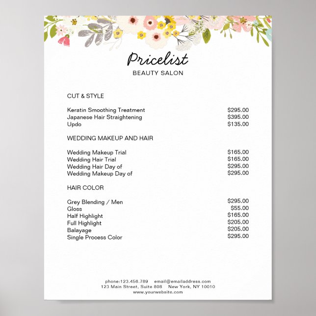 Poster de Pré-visualização Floral Moderna (Frente)