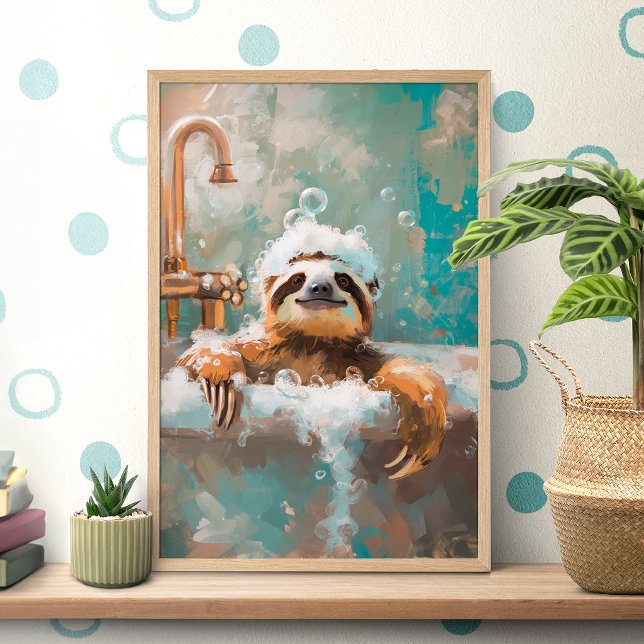 Poster de Preguiça Fofa em Banho de Espuma (Criador carregado)