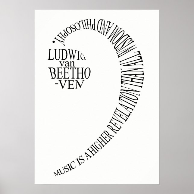 Poster de presentes de música - Bass Clef Word Art (Frente)