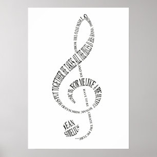 Poster de presentes de música - Treble Clef Word A