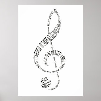 Poster de presentes de música - Treble Clef Word A