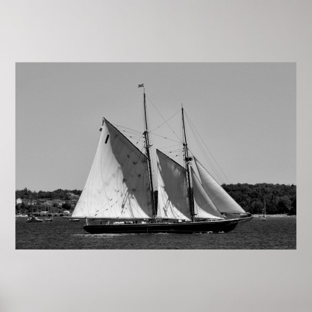 Poster de preto e branco Bluenose II (Frente)