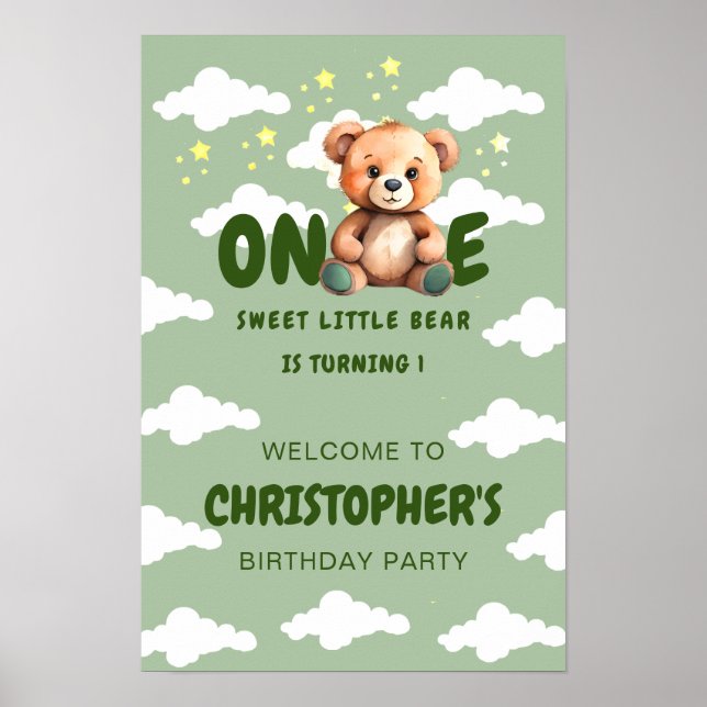 Poster de Primeiro Aniversário do Urso (Frente)