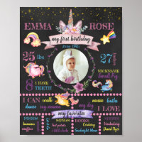 Poster de Primeiro Aniversário Personalizado do Un