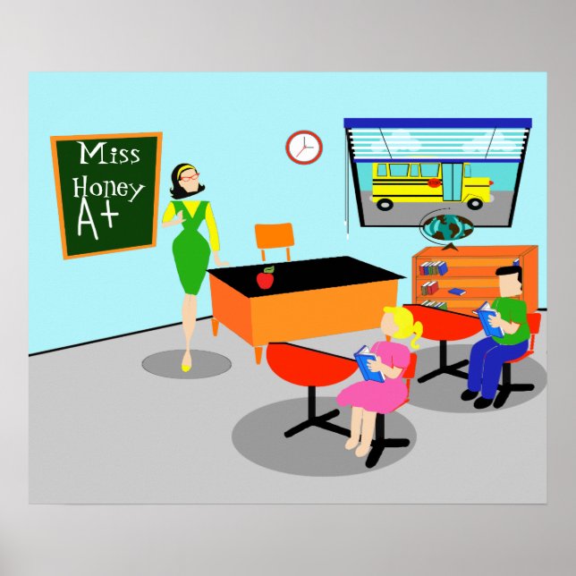 Poster de professor retrô (Frente)