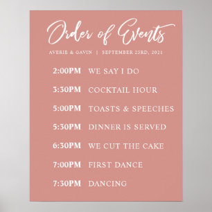 Poster de Programação de Dia de Casamento da Ordem