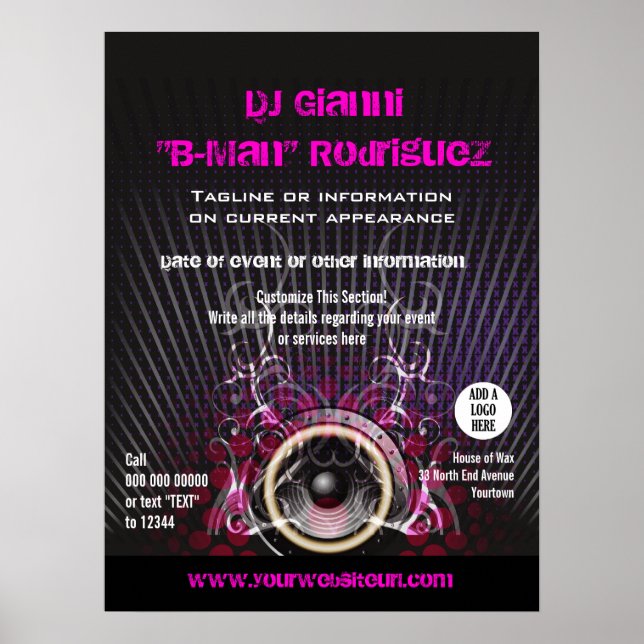 Poster de Promocional Auto-falante DJ (Frente)