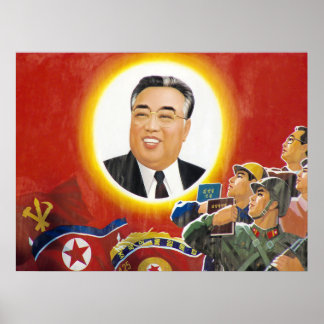 Poster de Propaganda de Kim il Sung