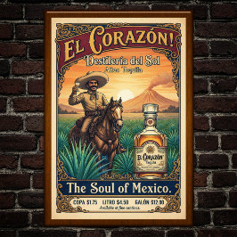 Poster de propaganda por tequila da Vintage
