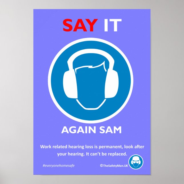 Poster de proteção auditiva (Frente)