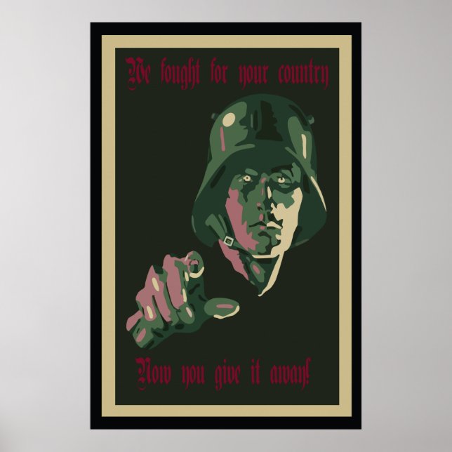 Poster de Protesto Alemão WW1 (Frente)