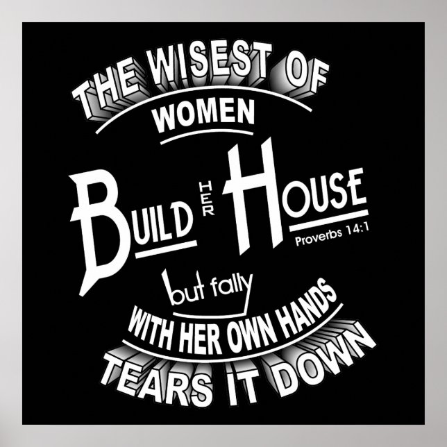 Poster de Provérbios 14:1 (Frente)