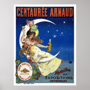Poster de publicidade em francês Vintage restaurad