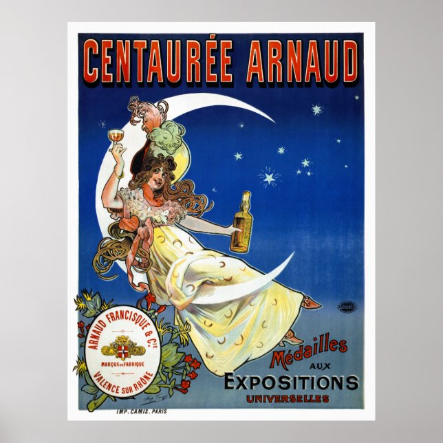 Poster de publicidade em francês Vintage restaurad (Frente)