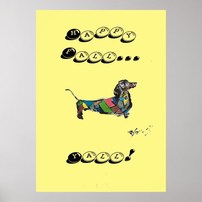 Poster de queda de Dachshund (Frente)