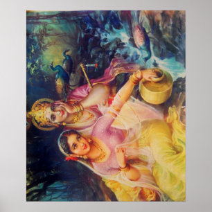Poster de Radha e de Krishna