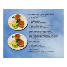 Poster de Receita de Bolos de Caranguejo