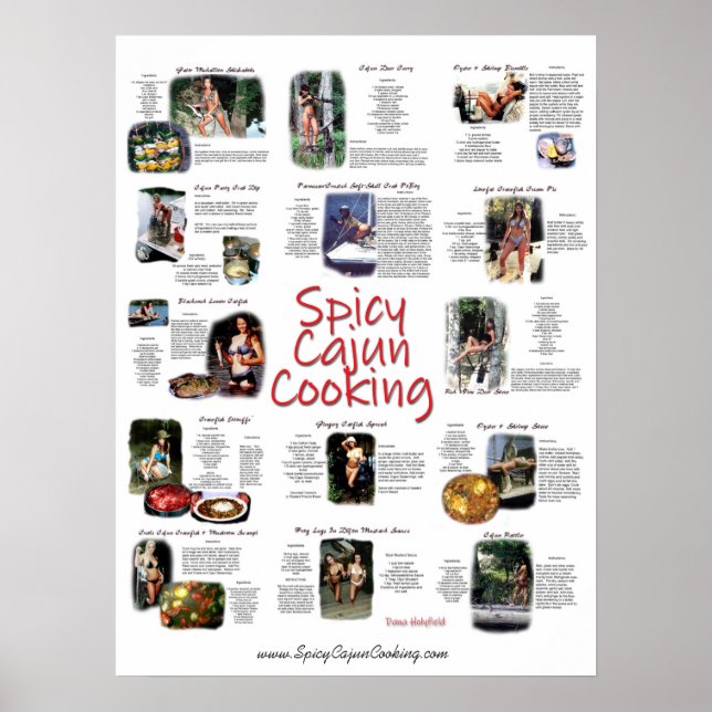 Poster de Receita de Cozinhar Cajun (Frente)